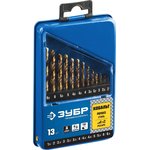 ЗУБР Кобальт, 13 шт, (1.5-6.5 мм), сталь Р6М5К5, класс А, мет.бокс ...