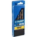 ЗУБР Кобальт, 6 шт, (2-8 мм), сталь Р6М5К5, класс А, набор сверл по металлу ...