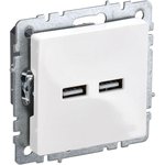 IEK BRITE BASE White USB Socket A+A 3.1A RU10-1-BrB