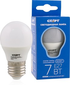 LED-Sphere-E27-7W40, Лампа светодиодная "шар" 7Вт, 220В, матовая