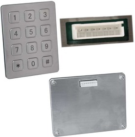 RPS01-12-TM pin, Клавиатура цифровая антивандальная влагозащищённая RPS01-12-TM, pin, нержавеющая сталь