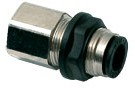 Фото 1/3 3136 04 10, LF3000 Series Bulkhead Threaded-to-Tube Adaptor, G 1/8 Female to Push In 4 mm, Threaded-to-Tube Connection Style