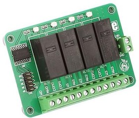 MIKROE-603, Daughter Cards & OEM Boards RELAY-4 (ULN2804) ADAPTER BOARD