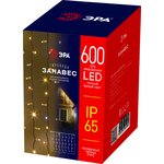 Гирлянда ЭРА ERAPS-SP1 светодиодная новогодняя занавес уличная 220 В 3*2 м тёплый белый свет 600 LED Б0051893
