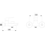 Смеситель для ванной и душа с коротким изливом WP30235