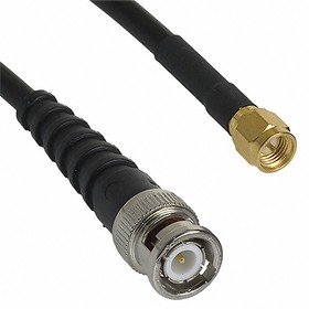 Фото 1/2 415-0037-024, 415 Series Male SMA to Male BNC Coaxial Cable, 609.6mm, RG58 Coaxial, Terminated
