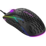 Игровая мышь чёрная HIPER Aero A-2 (USB, 8 кнопок, 6400 dpi, RGB подсветка)