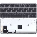 Клавиатура для ноутбука HP EliteBook 720 G1 G2 725 G2 черная с серебристой ...