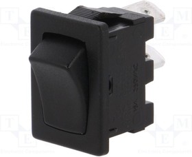H8600VBBB, ROCKER; SPST; Пол:2; OFF-ON; 10A/250ВAC; 10A/28ВDC; черный; нет