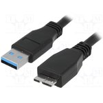 CU0028, Кабель, USB 3.0, вилка USB A, вилка micro USB B, никелированные