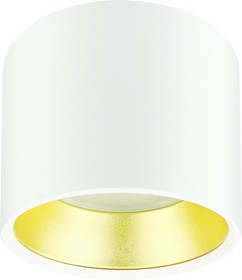 Фото 1/6 OL8 GX53 WH/GD Подсветка ЭРА Накладной под лампу Gx53, алюминий, цвет белый+золото Б0048536