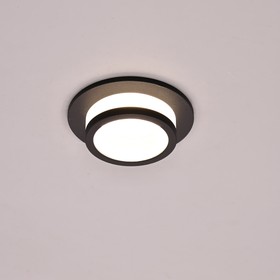 Фото 1/3 Встраиваемый светильник алюминиевый ЭРА KL89 BK MR16/GU5.3 черный Б0054357
