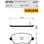 gp1564, Колодки торм.дисковые HAGEN NISSAN MICRA III (K12) 03- (D1435)