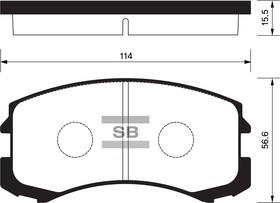 Фото 1/2 Колодки тормозные передние SANGSIN BRAKE SP1255