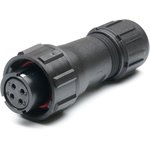 Circular Connector, 4 Contacts, Cable Mount, Socket, Female, IP67