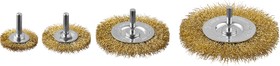 Photo 1/4 3521-H4_z03, BISON "Professional". A set of disc brushes for drills, twisted steel latuned wire 0.3mm,