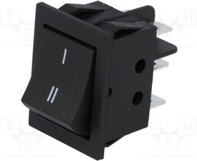 RS2023C7BK, ROCKER; DPDT; Pos: 2; ON-ON; 15A/250VAC; black; none; 35m?; -30?80°C