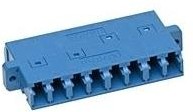 1061210200, LC Adapter, Eight Port, Blue Body, Ceramic Alignment Sleeve, Screw Mount Style, LC Footprint, No Shutter