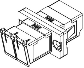 106127-1590, Fiber Optic Connectors METAL LC DPX ADP (W/ SHUTT-SC FOOT)Zr SLV