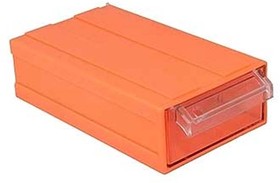 Кассетница 45x 90x164, 1 ячейка, пластик/прозрачный/ оранжевый