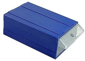 Контейнер наборный на одну ячейку 70x135x180мм, корпус синий и ячейка прозрачная; №8157 Г кассет 70x135x180\1яч\пл/пр/син\