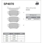 SP4070, Колодки тормозные MAZDA 6 12- SANGSIN BRAKE