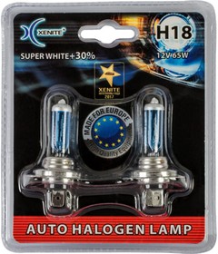 Фото 1/3 Автомобильная лампа H18, SUPER WHITE+30%, 2 шт. 1007149