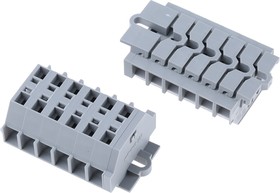 261-106, 261 Series Grey Terminal Strip, 2.5mm², Single-Level, Cage Clamp Termination