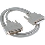 1656291, Male 25 Pin D-sub to Female 25 Pin D-sub Serial Cable, 1m PVC
