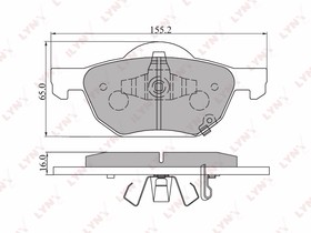 Фото 1/8 BD3413, К-кт колодок для диск. тормозов HONDA ACCORD VIII 03