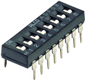 ADF0804, DIP Switches / SIP Switches SPST 8P FLUSH SLIDE T/H DIP SWITCH
