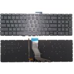 Клавиатура для ноутбука HP Pavilion 15-ab 15-cb черная без рамки с зеленой подсветкой