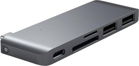 Фото 1/9 ST-TCUPM, Разветвитель USB Хаб USB Satechi Type-C USB 3.0, (USB Хаб),серый космос