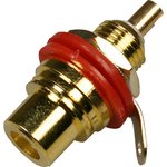 RS-115G/R, RCA разъем гнездо на панель золотое/красное