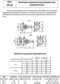 Переменный резистор сп 1