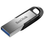 Флешка USB Sandisk Cruzer Ultra Flair 64ГБ, USB3.0, серебристый и черный ...