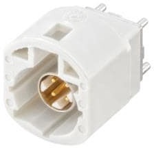 D4S12H-40MA5-B, RF Connectors / Coaxial Connectors Straight Plug PCB w/Housing T&R White