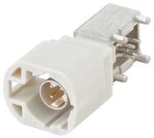 D4S20D-40MA5-B, RF Connectors / Coaxial Connectors Right Angle Plug PCB w/Housing T&R White