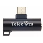 Кабель а/в TELECOM USB3.1 Type-C 2 in 1 audio+PD charging TA433M-B