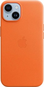 Фото 1/3 Чехол (клип-кейс) Apple Leather Case with MagSafe A2906, для Apple iPhone 14, оранжевый [mpp83zm/a]