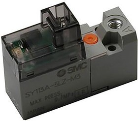 SY114-5MO, 3/2 Pneumatic Solenoid Valve - Solenoid/Spring Metric M3 SY100 Series 24V dc