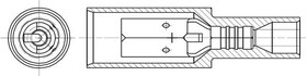 19038-0006, Пулеобразная клемма, InsulKrimp 19038, 22AWG до 18AWG, 1.3 мм², Гнездовой типа Пуля, Красный