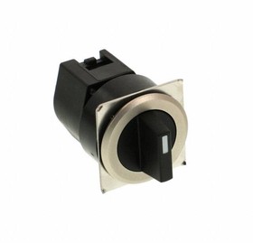 704.405.018, Selector Switch Actuator, 3 Positions, Black / Metallic, IP65, Momentary Function
