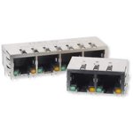 HFJ12-1G16ER-L11RL, Modular Connectors / Ethernet Connectors GIGABIT 1x2 Tab ...