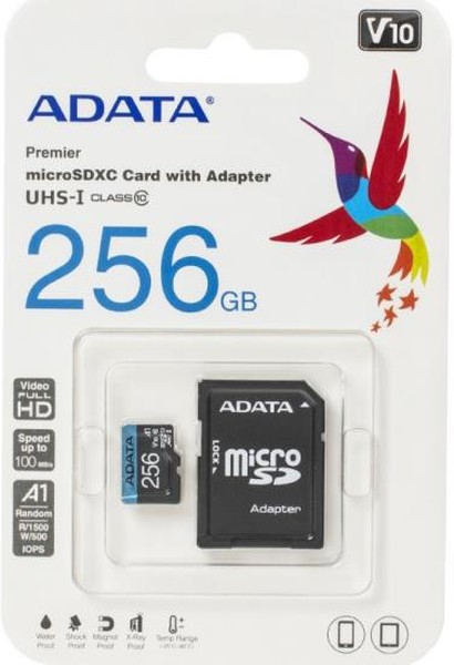 MICRO SDXC 256GB W AD. AUSDX256GUICL10A1 RA1 ADATA