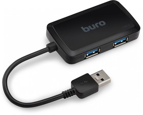 Фото 1/5 Разветвитель USB 3.0 Buro BU-HUB4-U3.0-S 4порт. черный