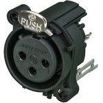 NC3FAAV2, XLR Connectors 3P FEMALE VERT PIN 1 & GRD SEPARATE