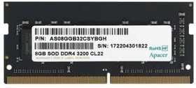 Фото 1/4 Модуль памяти для ноутбука SODIMM 8GB DDR4-3200 ES.08G21.GSH APACER