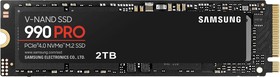 Фото 1/10 Твердотельный накопитель SSD M.2 (PCI-E NVMe 2.0 Gen 4.0 x4) 2Tb Samsung 990 PRO (R7450/W6900MB/s) 1year