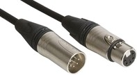 401-029-001, Male 5 Pin XLR to Female 5 Pin XLR Cable, Black, 10m